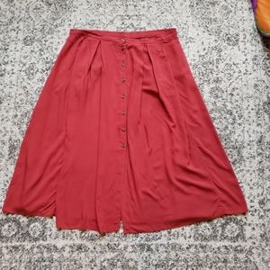 ASOS Red Button-front Midi Skirt, size 12